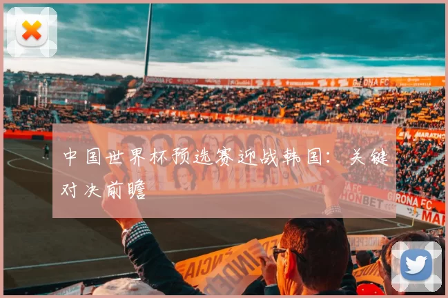 中国世界杯预选赛迎战韩国:关键对决前瞻